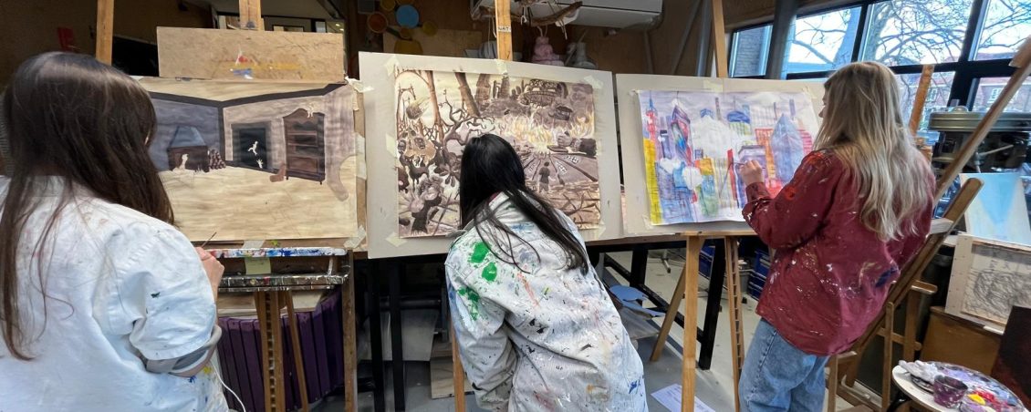 kunstwerken van leerlingen van het ECL